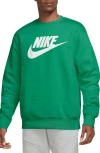 Nike Fleece Graphic Pullover Sweatshirt In Malachite