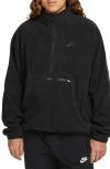 Nike Fleece Half Zip Sweatshirt In Black/black
