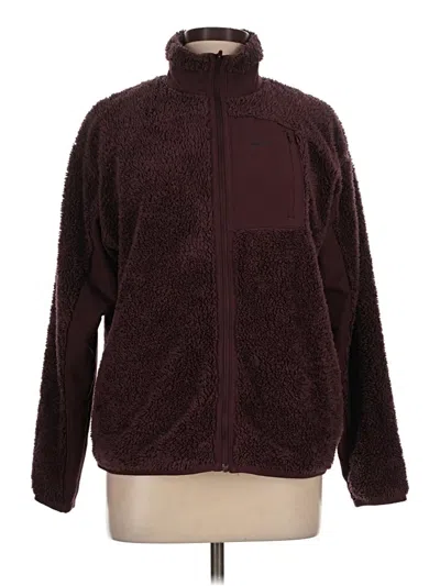 Pre-owned Nike Fleece Jacket In Burgundy