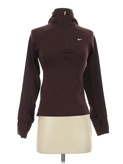 Pre-owned Nike Fleece Jacket In Burgundy