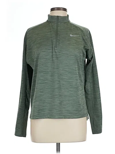 Pre-owned Nike Fleece Jacket In Green