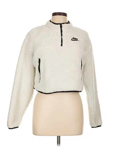 Pre-owned Nike Fleece Jacket In White