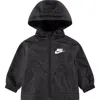 Nike Babies'  Fleece Lined Windbreaker Jacket In Black