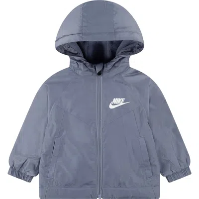 Nike Babies'  Fleece Lined Windbreaker Jacket In Gray