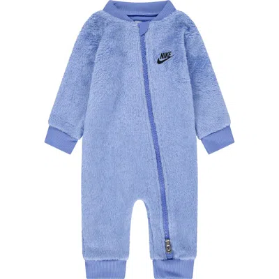 Nike Babies'  Fleece Romper In Blue