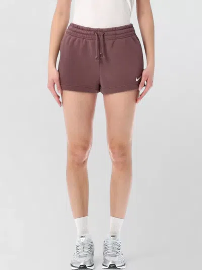 Nike Fleece Shorts Regular Fit Sporty Style In Brown