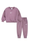Nike Babies'  Fleece Sweatshirt & Joggers Set In Plum Dust