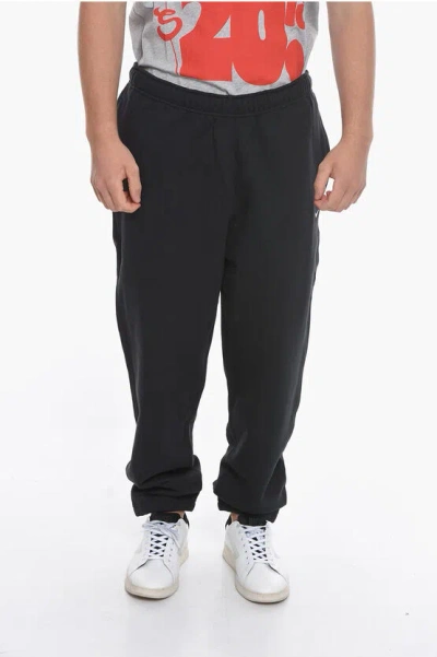 Nike Fleeced-cotton Blend Joggers Witn Contrast Laces In Black