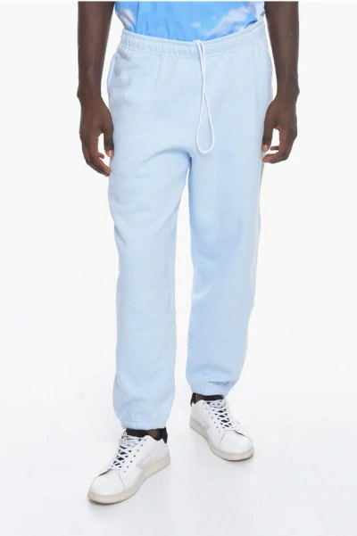 Nike Fleeced-cotton Joggers With Drawstring On The Waist In Blue