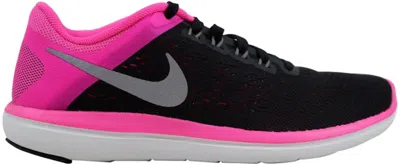 Pre-owned Nike Flex 2016 Rn (women's) Sneakers In Black/metallic Cool Grey/pink Blast