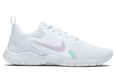 Pre-owned Nike Flex Experience Run 10 Violet Shock (women's) Sneakers In White/green Glow/football Grey