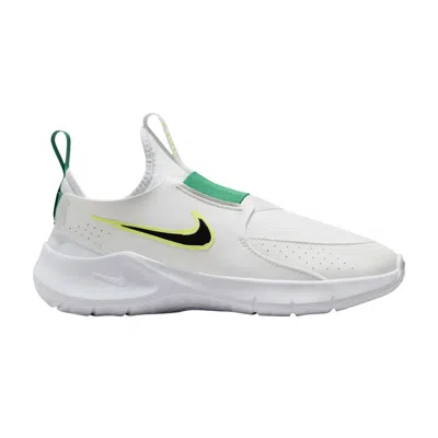 Pre-owned Nike Flex Runner 3 Gs 'white Sport Green Fluorescent Yellow' | Kid's Size 4.5