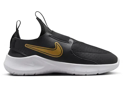 Pre-owned Nike Flex Runner 3 Sneakers In Black/white/metallic Gold