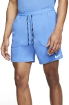 Nike Flex Stride Performance Athletic Shorts In Pacific Blue/obsidian