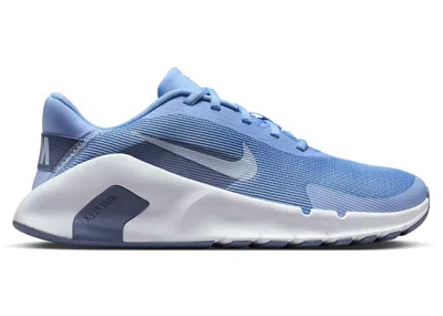 Pre-owned Nike Flex Train (women's) Sneakers In Aluminum/world Indigo/white