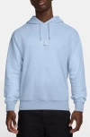Nike Solo Swoosh Logo-embroidered Cotton-blend Jersey Hoodie In Blue