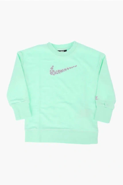 Nike Floral Embroidered Sweatshirt In Green