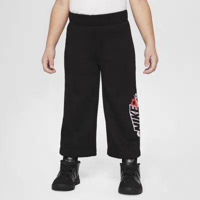 Nike Babies' Floral Fleece Toddler Wide Leg Pants In Black