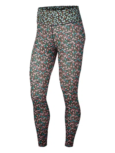 Nike Floral Leggings In Black