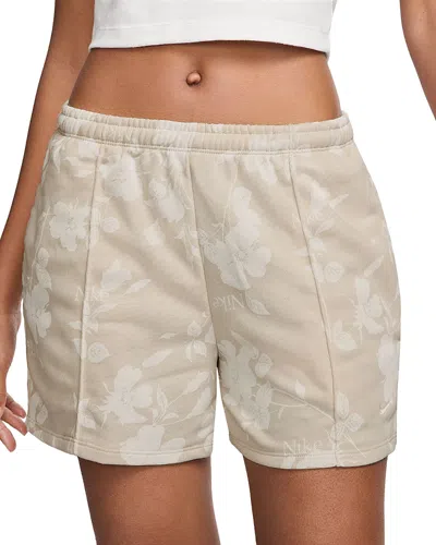 Nike Floral Print 4 Shorts In Orewood/sail