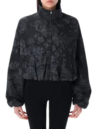 Nike Full Zip Jacquard Print Track Jacket In Black