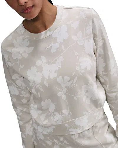 Nike Floral Print Long Sleeve Top In Orewood/sail