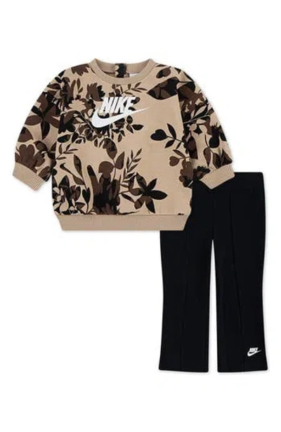Nike Babies'  Floral Print Pullover & Flare Leggings In Multi
