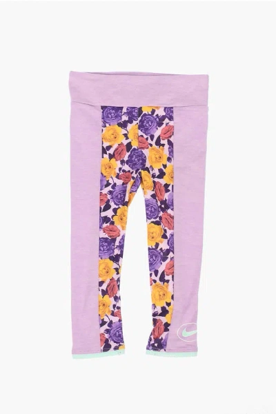 Nike Floral Printed Leggings In Pink