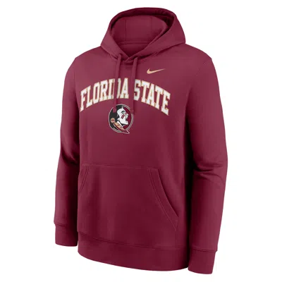 Nike Florida State Arch  Men's College Pullover Hoodie In Red