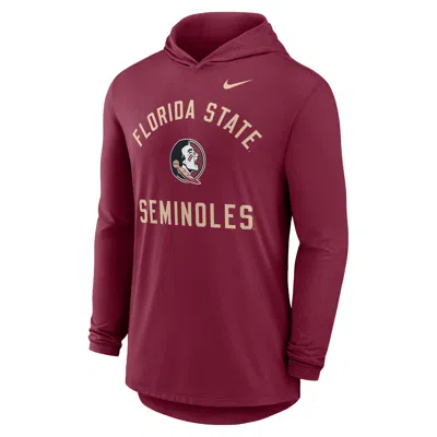 Nike Florida State Campus Arch  Men's Dri-fit College Long-sleeve Hooded T-shirt In Red
