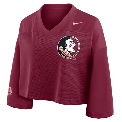 Nike Florida State Jersey  Women's Dri-fit College Cropped Top In Red