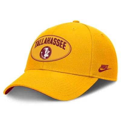Nike Florida State Legacy Letter & Location Rise  Unisex Dri-fit College A-frame Adjustable Hat In Yellow
