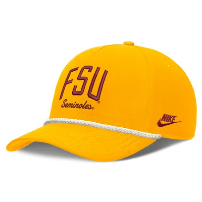 Nike Florida State Legacy Letter Rise  Unisex Dri-fit College A-frame Adjustable Hat In Yellow
