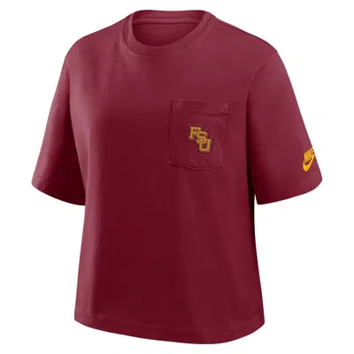 Nike Florida State Legacy Pocket Boxy  Women's College T-shirt In Red