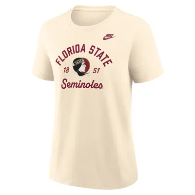 Nike Florida State Legacy Team Name  Women's College T-shirt In Neutral