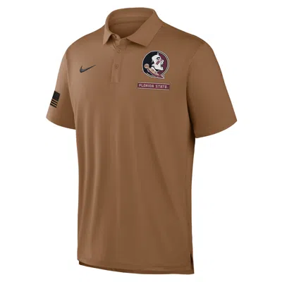 Nike Florida State Military Appreciation  Men's Dri-fit College Polo In Brown