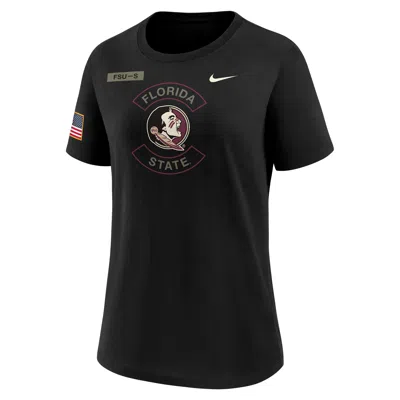 Nike Florida State Military Appreciation  Women's Dri-fit College T-shirt In Black