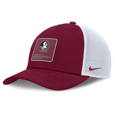 Nike Florida State On-field Rise Engineered  Men's College Trucker Adjustable Hat In Red