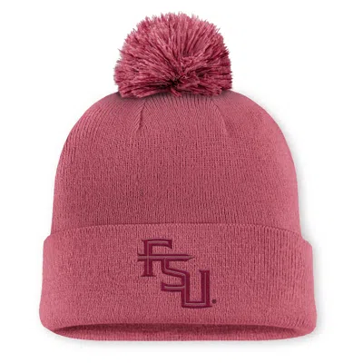 Nike Florida State Primetime Campus Toned  Men's College Cuffed Pom Beanie In Pink