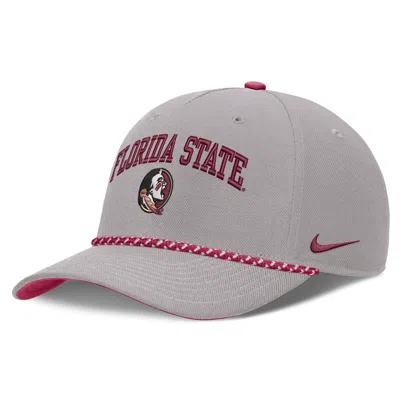 Nike Florida State Primetime Rise Rope  Unisex College Adjustable Hat In Gray