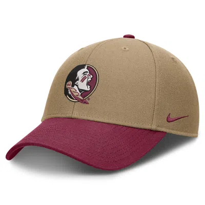 Nike Florida State Primetime Rise  Unisex Dri-fit College Trucker Adjustable Hat In Brown