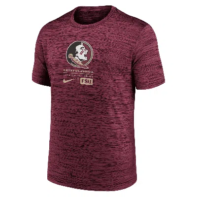 Nike Florida State Seminoles Campus Center Block Velocity  Men's Dri-fit College T-shirt In Red