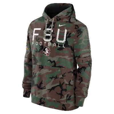 Nike Florida State Seminoles Military Appreciation Club Menâs  Men's College Pullover Hoodie In Camo