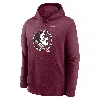 Nike Florida State Seminoles Primetime Evergreen Club Primary Logo  Men's College Pullover Hoodie In Red