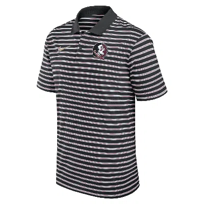 Nike Florida State Seminoles Primetime Victory Striped  Men's Dri-fit College Polo In Black