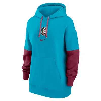 Nike Florida State Seminoles Sideline Essential  Women's College Pullover Hoodie In Blue