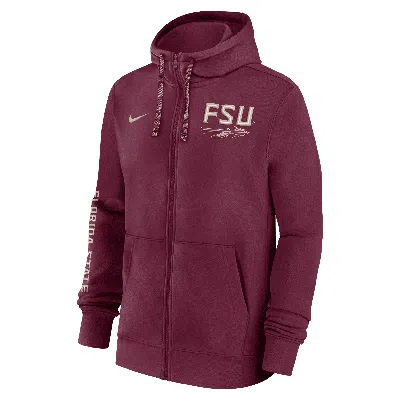 Nike Florida State Seminoles Sideline Team Issue  Men's College Full-zip Hoodie In Red