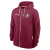 Nike Florida State Sideline  Men's Dri-fit College Full-zip Hoodie In Burgundy