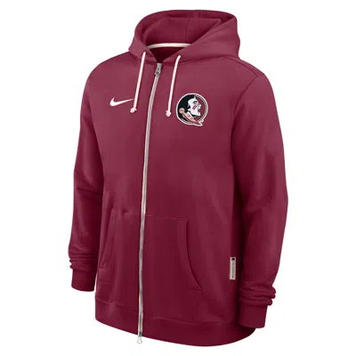 Nike Florida State Sideline  Men's Dri-fit College Full-zip Hoodie In Burgundy