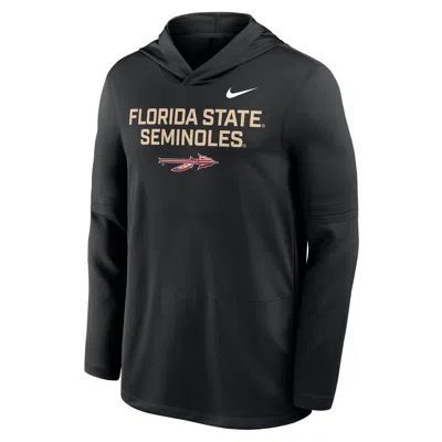 Nike Florida State Sideline  Men's Dri-fit College Long-sleeve Hooded Top In Black